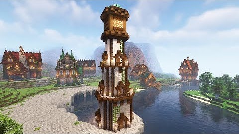 Minecraft | How to Build a Medieval Lighthouse | Tutorial
