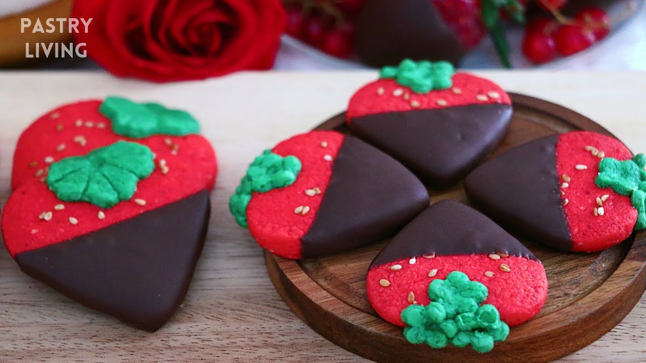 Delicious Chocolate Covered Strawberry Cookies | Butter Cookie Recipe
