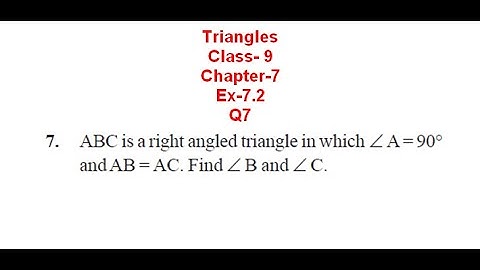 NCERT Solution CLASS-9(ix) Math CHAPTER-7 Triangles Exercise-7.2 Q7  @bhullar