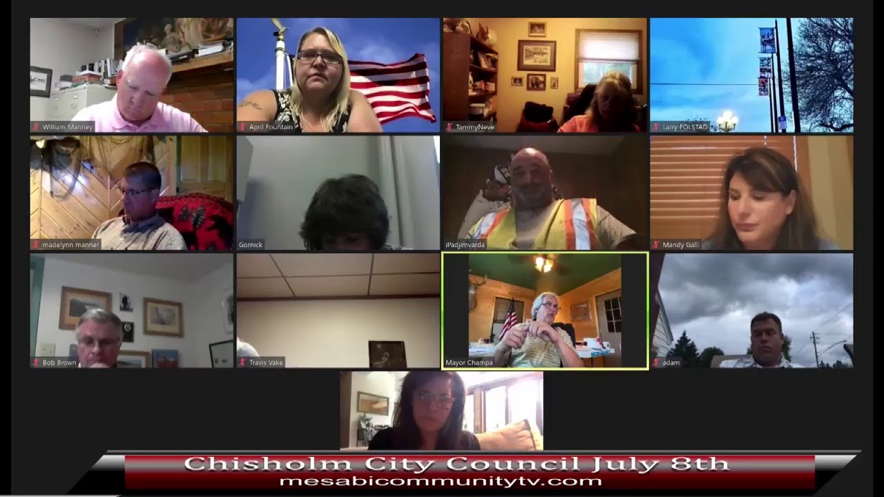 Chisholm City Council July 8, 2020 YouTube