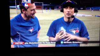 During mike derosa's interview on intentional talk for the best in
baseball, munenori kawasaki interrupts and joins chris rose kevin
millar. mu...
