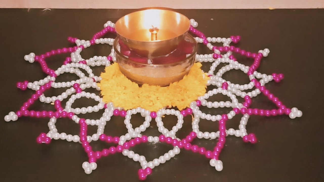 Pearl Beaded Rangoli | मोत्याची रांगोळी