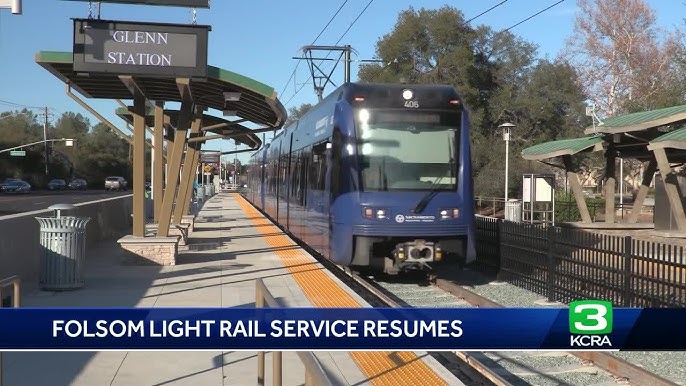 Folsom Light Rail Station and American River Parkway
