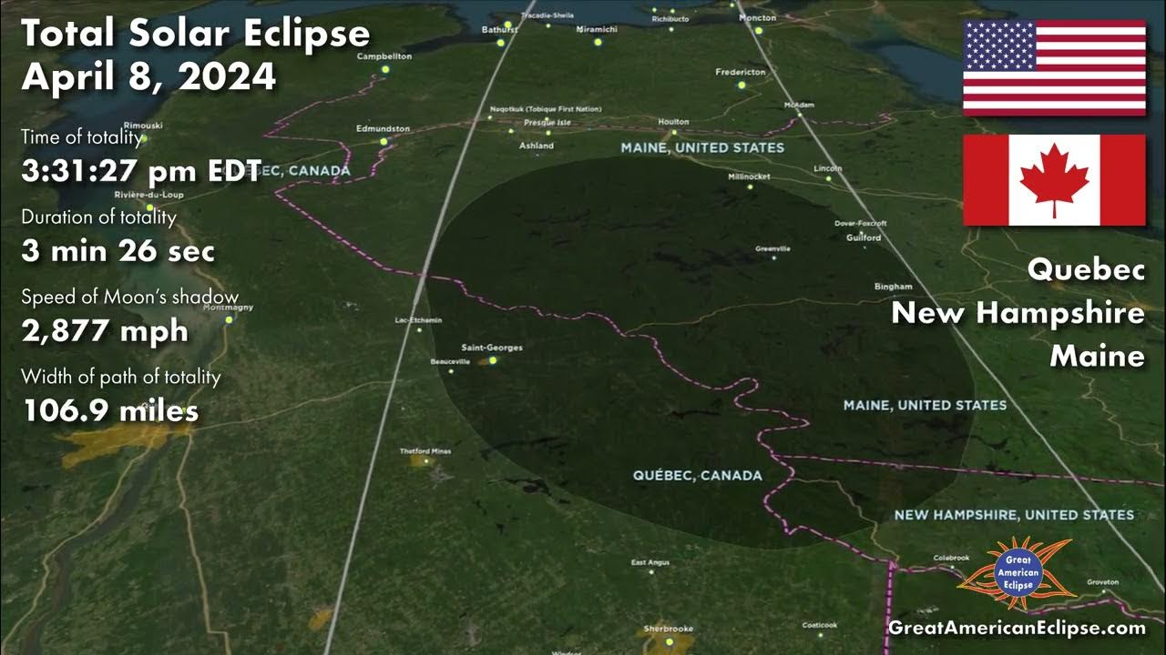 Flyover Maine for the Total Solar Eclipse of April 8, 2024 YouTube