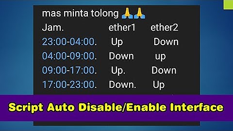 Membuat Jadwal ON-OFF Ether Mikrotik Otomatis dengan Scheduler