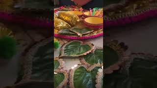 DIY Mehendi Haldi Sangeet Dholki thaali decoration home #shorts #short #youtubeshorts #trending