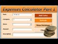 VBA Excel -  Budget - Expenses Calculator - VBA Excel Project Part 1