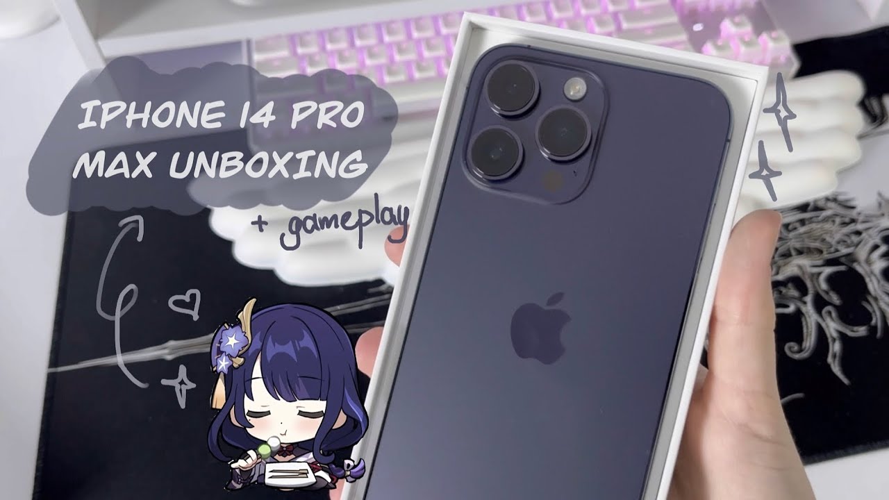 Unboxing iPhone 14 Pro Max deep purple refurbished💜 + playing Wuthering Waves & Nikki | 2025