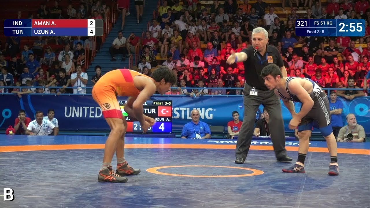 BRONZE FS - 51 kg: A. AMAN (IND) v. A. UZUN (TUR)