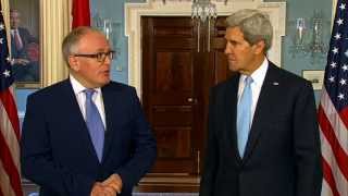 Secretary Kerry Delivers Remarks With Dutch Foreign Minister Timmermans