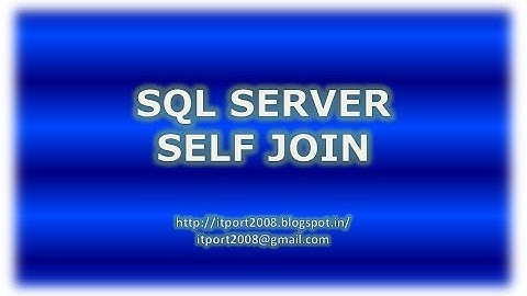 Self Join in SQL Server