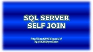 Self Join in SQL Server