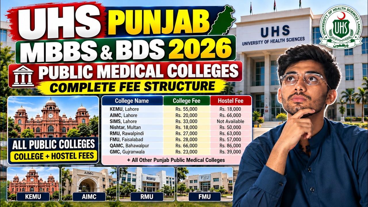 UHS Punjab MBBS BDS Fee Structure 2026 | Public Colleges & Hostel Fees ...