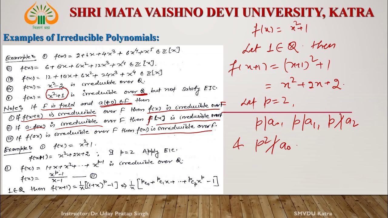 Irreducible Polynomial, Galois Field and It's Example (Abstract Algebra