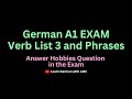 Learn 15 german a1 words per day  verb list 3 answer hobbies question in the german exam