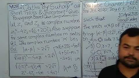 67a Day Lec 6 Complex Numbers Crash Course JEE Main Advanced 2020 Complete Maths in 60 Days
