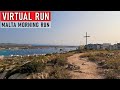 Morning Run in Malta | Virtual Running Videos for Treadmill Workout | Mediterranean Ocean