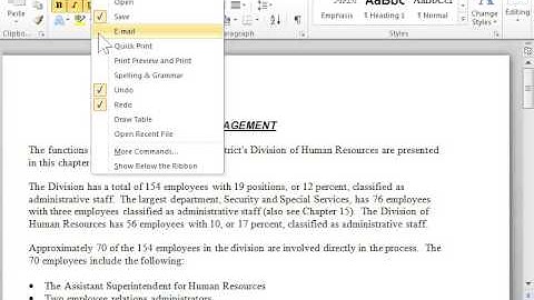 Add the E-mail Command to the Quick Access Toolbar - Word 2010