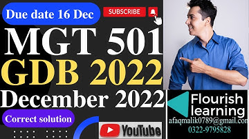 MGT501 GDB  Solution 2022 / MGT 501 GDB Solution Semester Fall 2022 / VU GDB Solution 2022