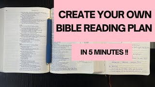 HOW TO CREATE YOUR BIBLE READING PLAN | 5 easy steps in 5 minutes
