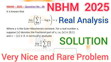 NBHM 2025 Real Analysis Q. No 28 Solution | NBHM 2025 Solution | Real Analysis NBHM 2025 Q.No 28