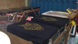 Sablon manual rubber gold