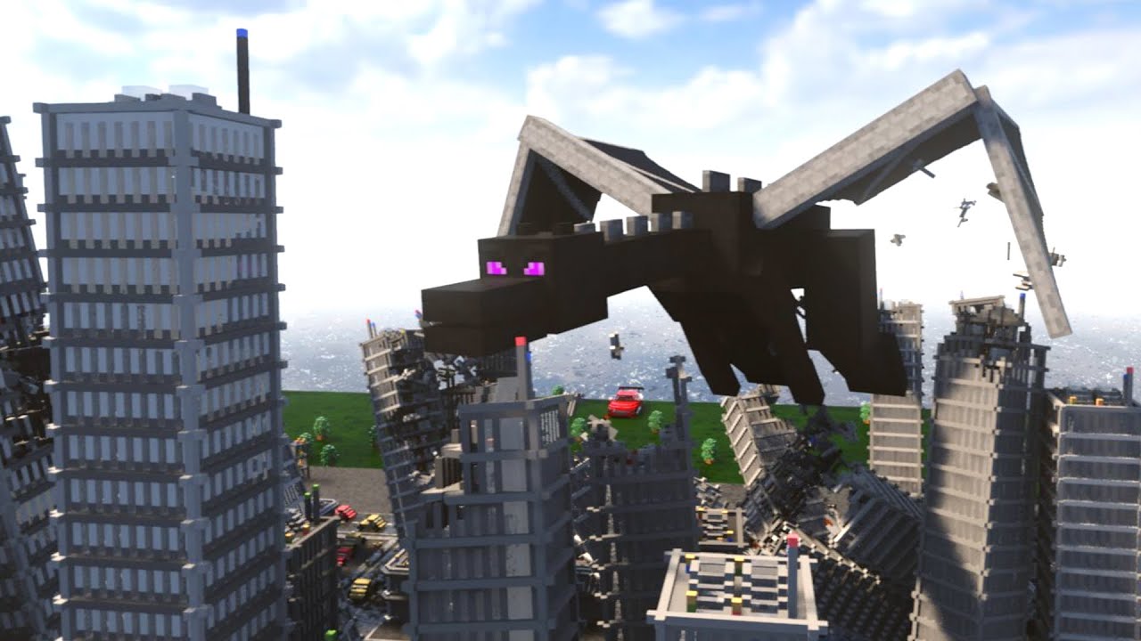 End Dragon Exploding Minecraft Minecraft Ender Dragon Destroys Cities Teardown - YouTube