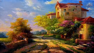 How I Paint Landscape Just By 4 Colors Oil Painting Landscape Step By Step 90 By Yasser Fayad