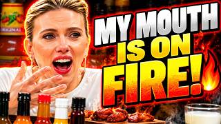 🔥 Scarlett Johansson’s Mouth Is “FULL OF FIRE” After Da Bomb! 🥵 | Hot Ones