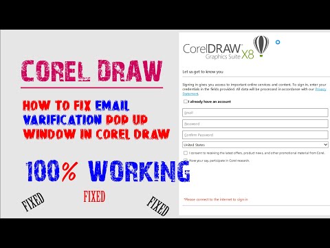 How to Fix Email Varification Pop Up Window In Corel Draw || Tips & Tricks | 100% Working Tricks|