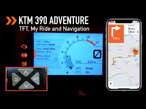 KTM 390 Adventure Navigation MY RIDE and TFT Menu options Walkaround