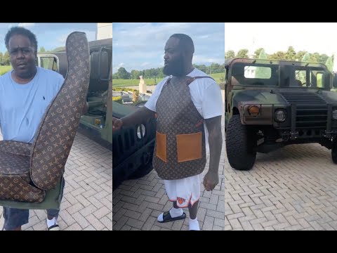 Rick Ross Shows Off His Louis Vuitton Leather-Interior Hummer