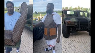 Rick Ross Puts Louis Vuitton Seats In His Military Humvee! 