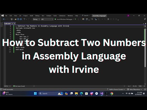 How to Subtract Two Numbers in Assembly Language | Assembly Language with Irvine | Assembly Language