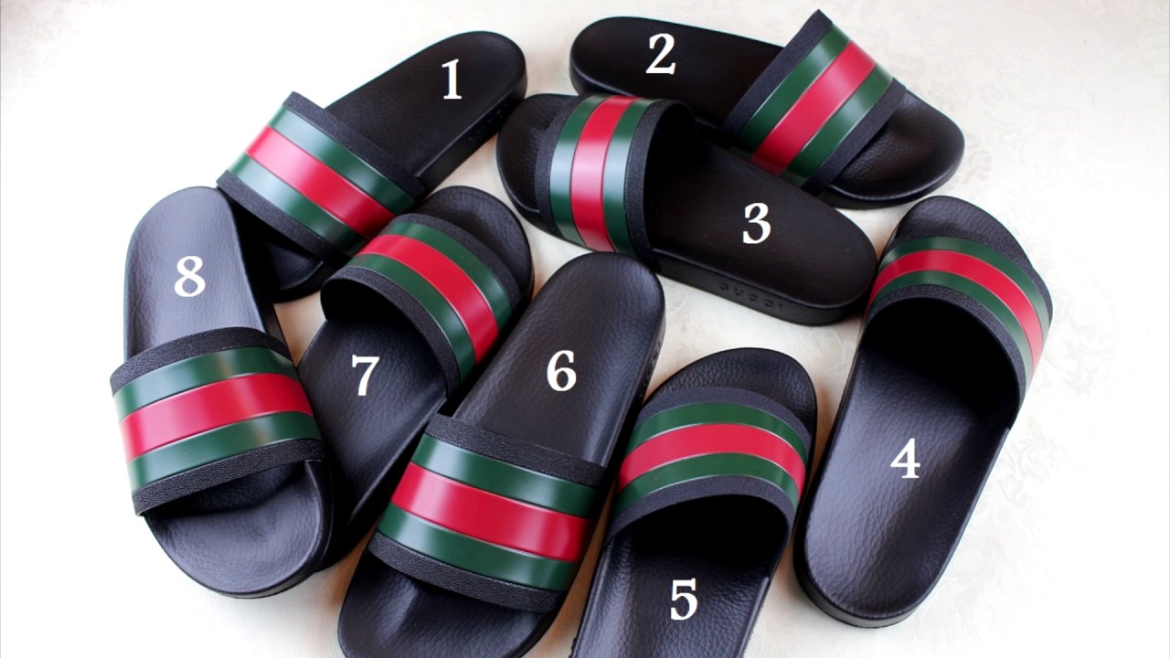 onhandig per ongeluk Klusjesman CAN YOU TELL THE DIFFERENCE? How to spot fake Gucci flip flops - YouTube