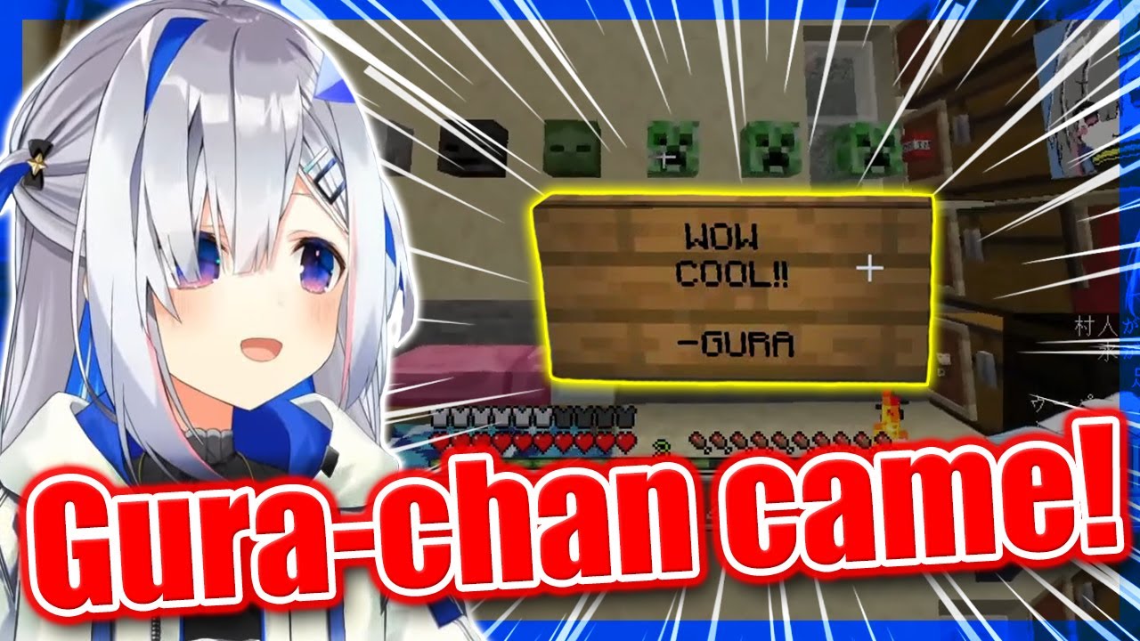 【ENG Sub】Kanata REACTS to Gura's SIGN At Her School In Minecraft Holoserver 【Hololive】