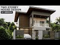 Two Storey House Design with 4 Bedrooms and Swimming Pool