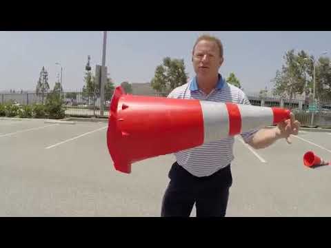 High speed vehicle impact test on JBC and PE traffic cones