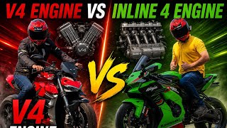 V4 Engine vs Inline 4 Engine | The Real Difference Explained! 🔥🏍️