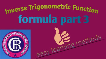 Inverse  Trigonometric Functions formula part 3
