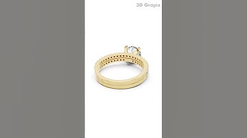 Jewellery CAD Design Rendering Ring - 03Yellow Gold | 360° Realistic View #3dgrapix #3DRendering