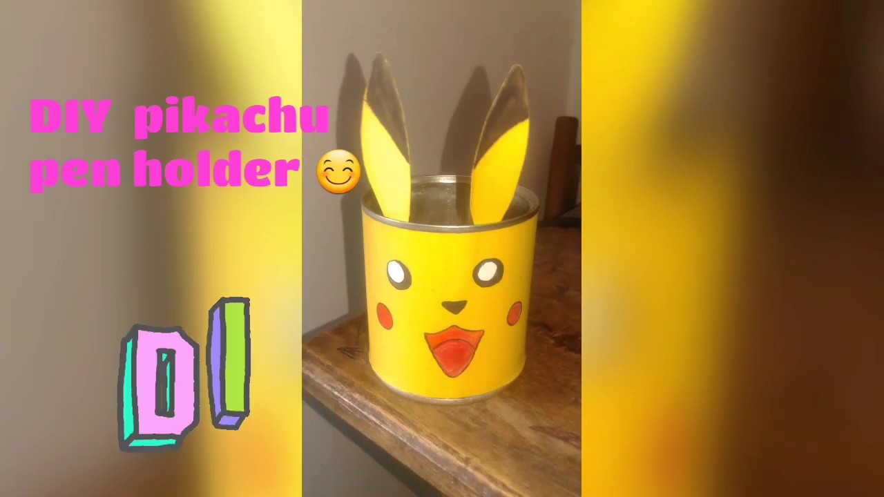 Easy  DIY PIKACHU PEN HOLDER 😊😀 by using milk can