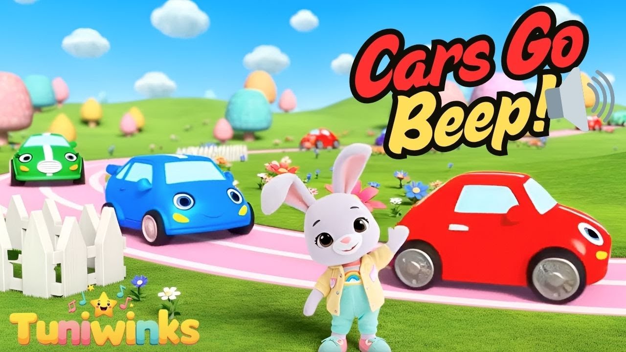 🚗 Vroom Vroom Cars! | Vehicle Nursery Rhymes for Toddlers 🎵 | Learn with Tuni the Bunny 🐰