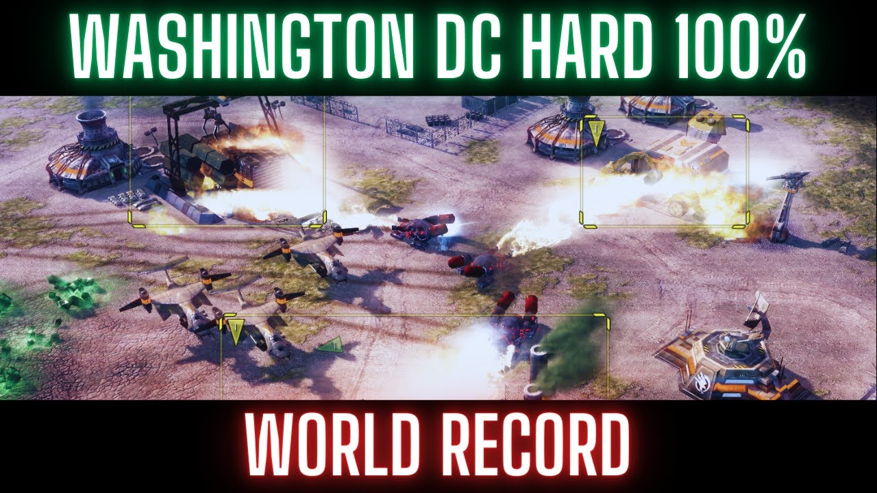 C&C3 Tiberium Wars Washington DC [Hard, 100%] Former WORLD RECORD