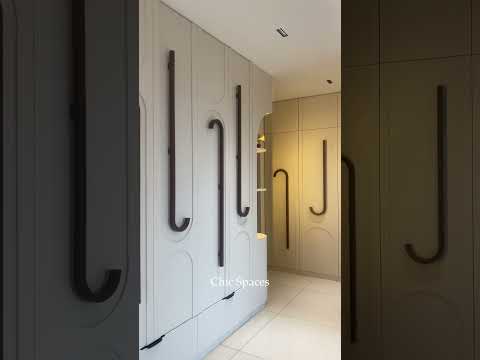 Luxury Master Bedroom Design | Rajapushpa Provincia 3BHK | Custom Mural Wall & Wardrobe Handles