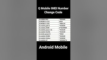 Q Mobile IMEI Number Change Code  All Q Mobiles Codes #qmobile #imeiunlock