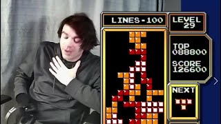 TRIPLE DIGITS FINALLY! 100 lines on the killscreen [former PB] - NES Tetris