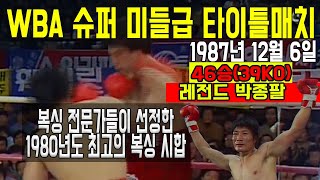 박종팔 25승(23KO) 멕시코의 핵주먹 복서를 2R 역전 실신 KO시키고 WBA 세계 챔피언 등극 Chong Pal Park VS Jesus Gallardo