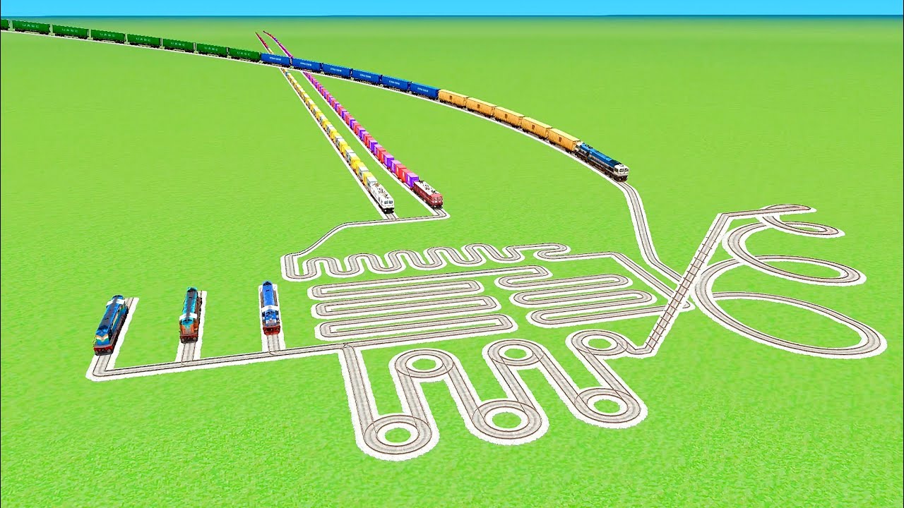 💎IMPOSSIBLE ALL TRAIN CROSSING AT💝 CIRCLE RISKY BUMP RAILROAD RAILWORK BEANG DRIVE 