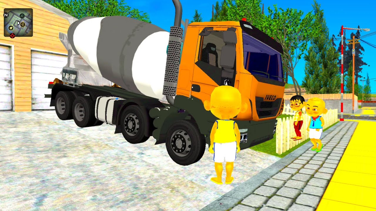 Upin ipin bawa Truk Molen Iveco Menyelam , Ehsan Marah besar Mobil Truknya Rusak 🤣 Dunia Oyya